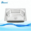 Stainless steel polygon single bowl kitchen sink with two holes